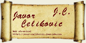 Javor Čeliković vizit kartica